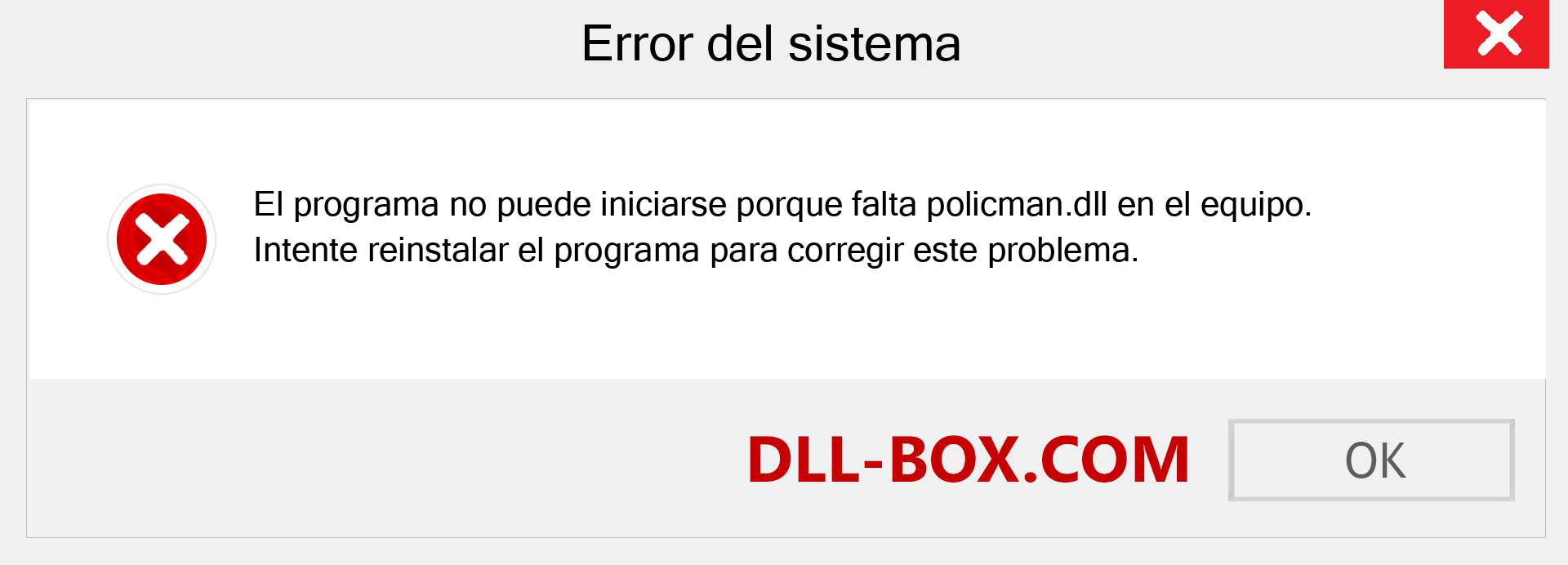 ¿Falta el archivo policman.dll ?. Descargar para Windows 7, 8, 10 - Corregir policman dll Missing Error en Windows, fotos, imágenes